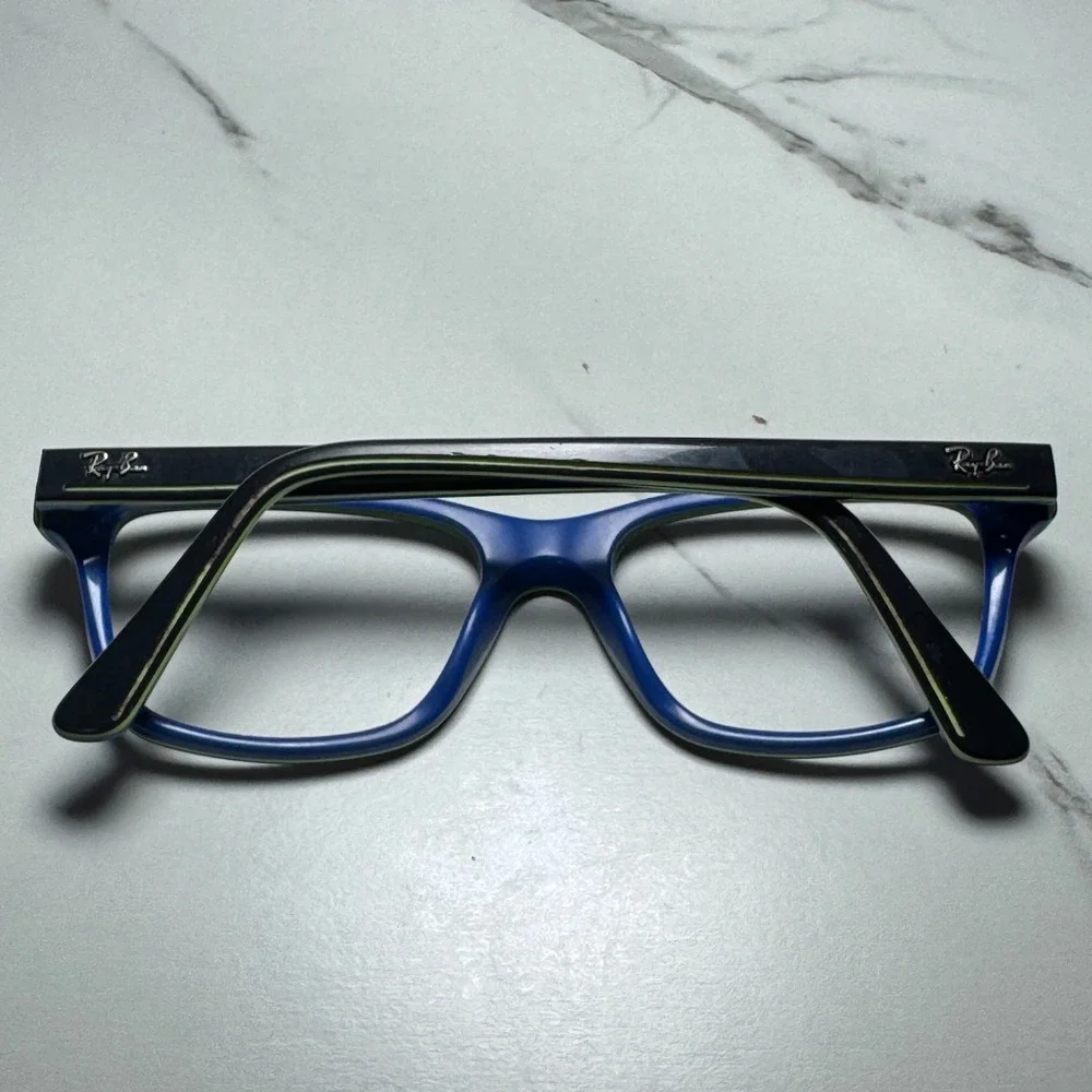 Ray-Ban Junior RB 1536 3600 Black Blue Rectangular Eyeglasses Frames 48-16-130